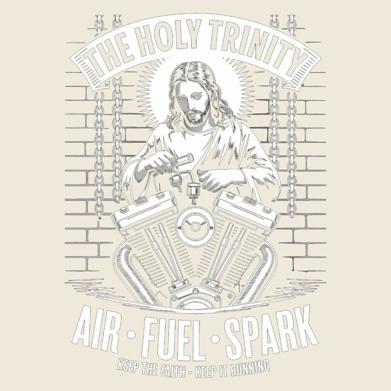 Holy Trinity Motorcycle Engine Art