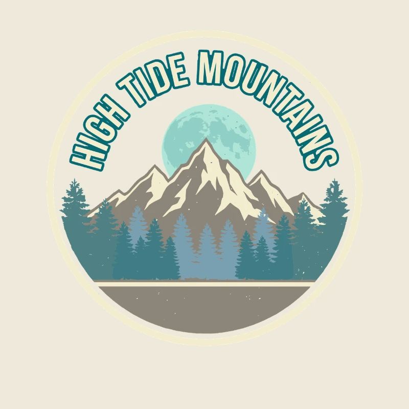 High Tide Mountains Mountain Forest Motif