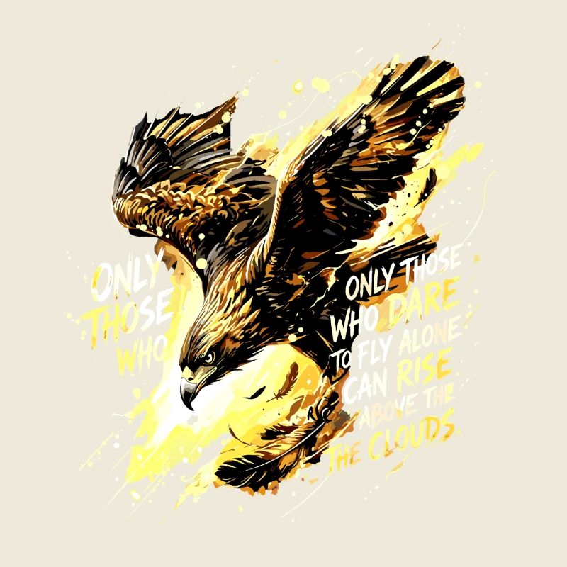 Fly Alone Eagle Quote Art