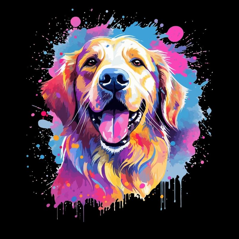 Bunte Hunde-Splash-Kunst Golden Retriever