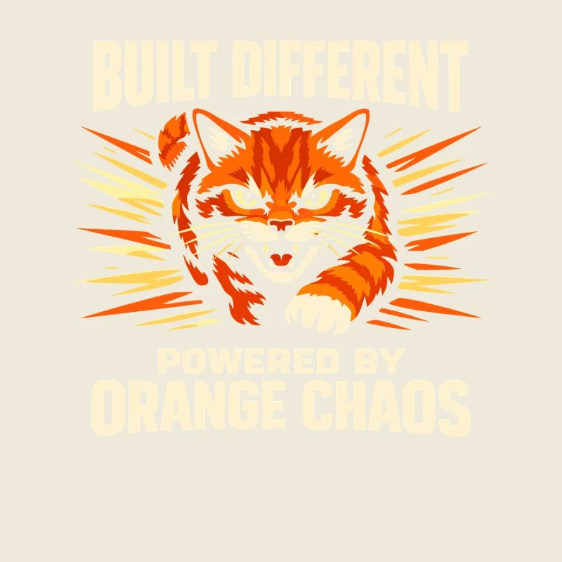 Chat Orange Chaos Drôle de Mème Chat Orange Tigré
