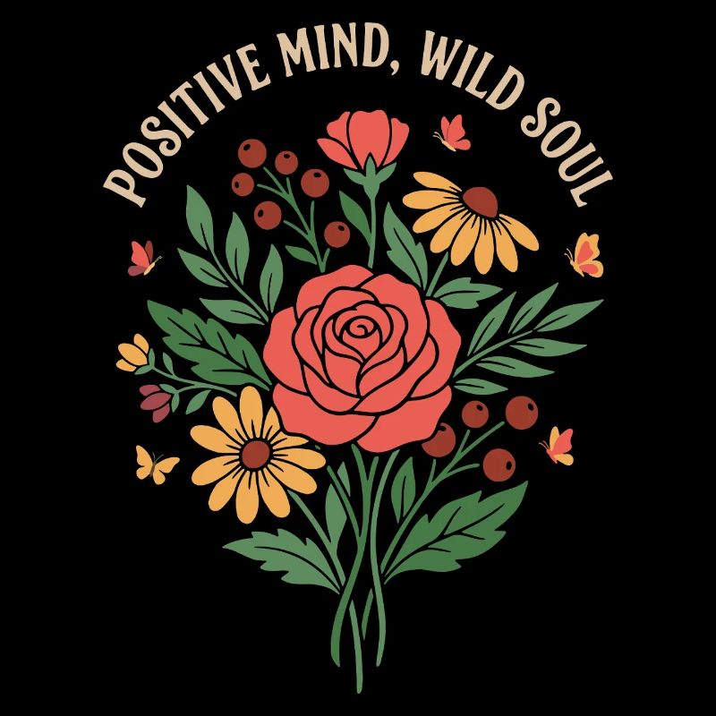 Positive Mind Wild Soul Floral Design