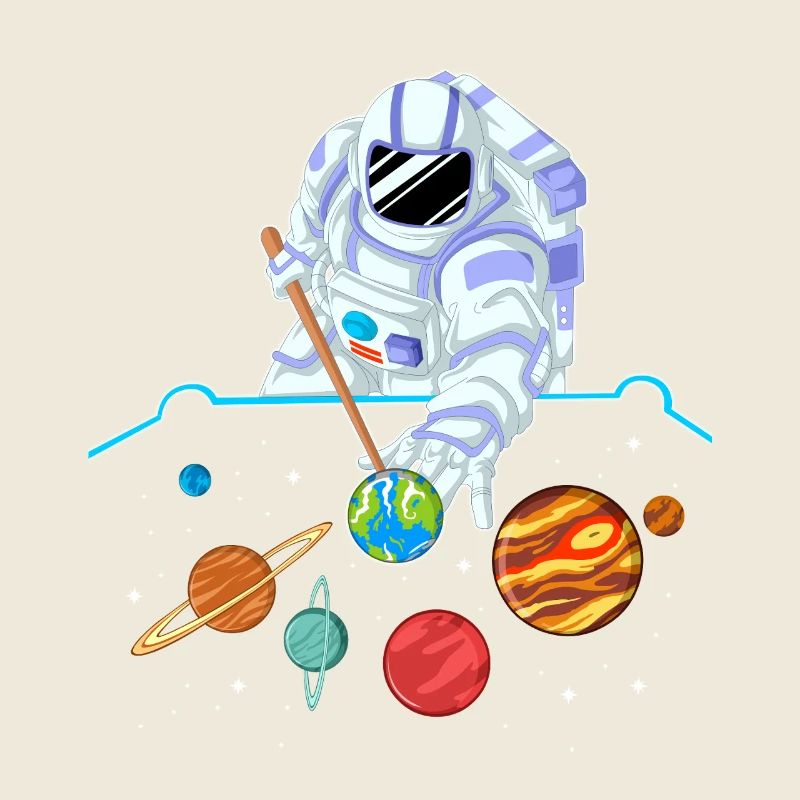 T-shirt de billard spatial des astronautes