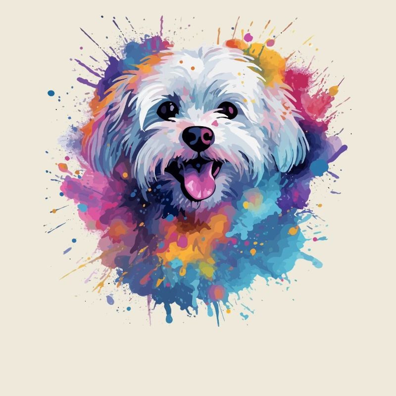 Farbenfroher Malteser Splash Art Dog