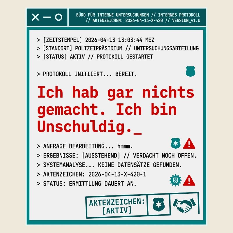 Polizei Protokoll Akte Unschuldig