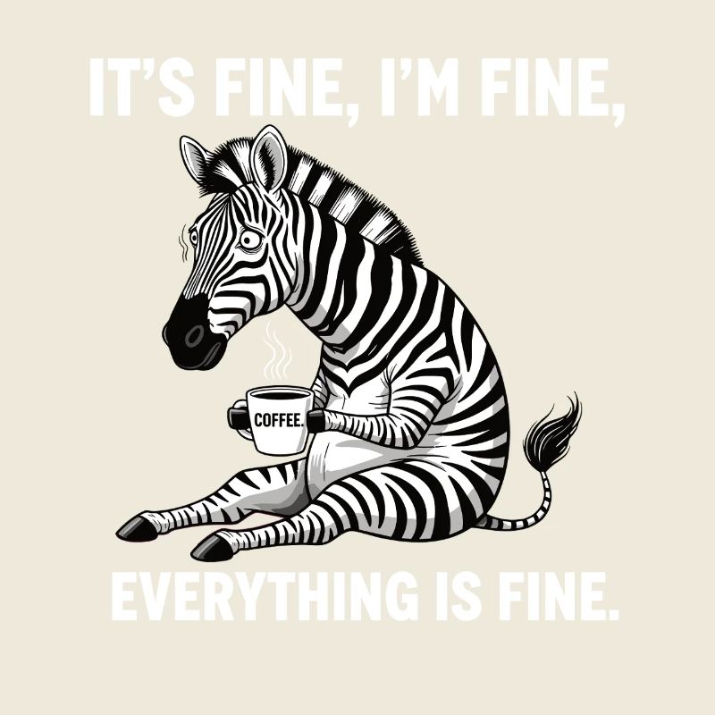 Its Fine Im Fine Kaffee Zebra Humor