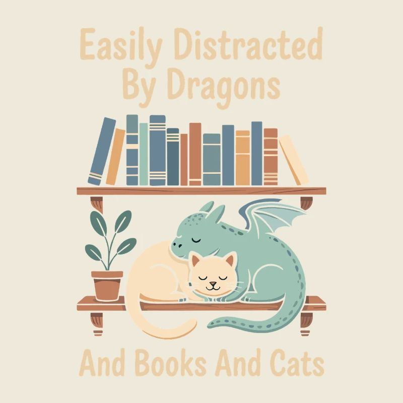 Funny Cat Fantasy Novel Fairy Tale Reader Nerd