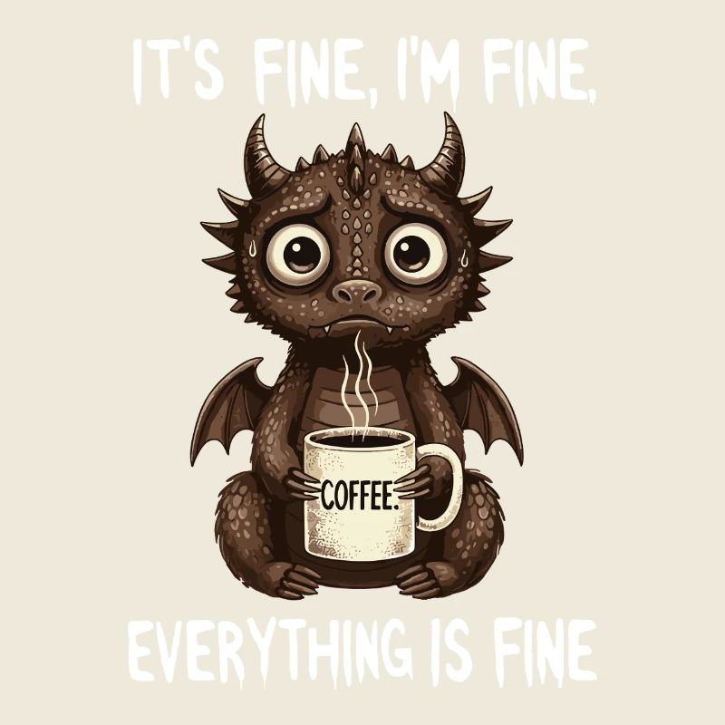 Its Fine Im Fine Kaffee Drachen Humor