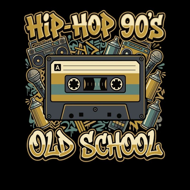 Hip Hop 90s Old School Cassette Retro