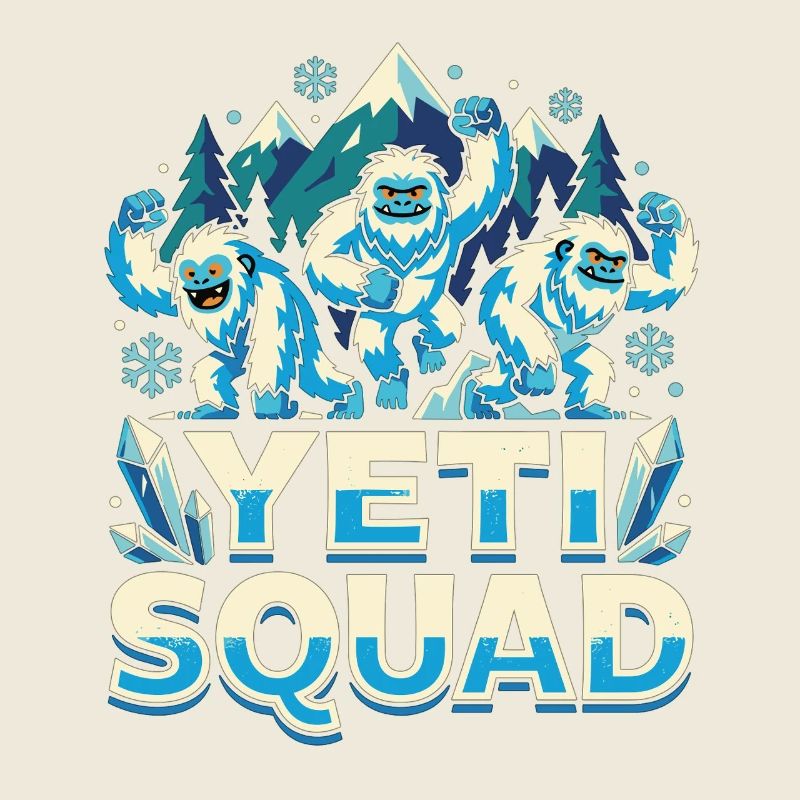 Yeti Squad Winter Snow Monster Funny