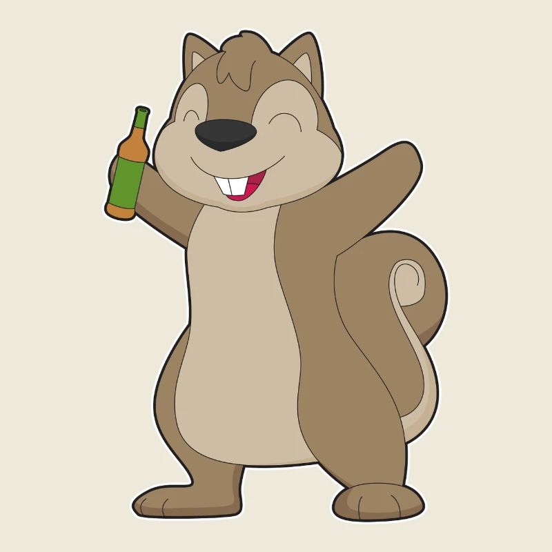 Bouteille de bière Écureuil
