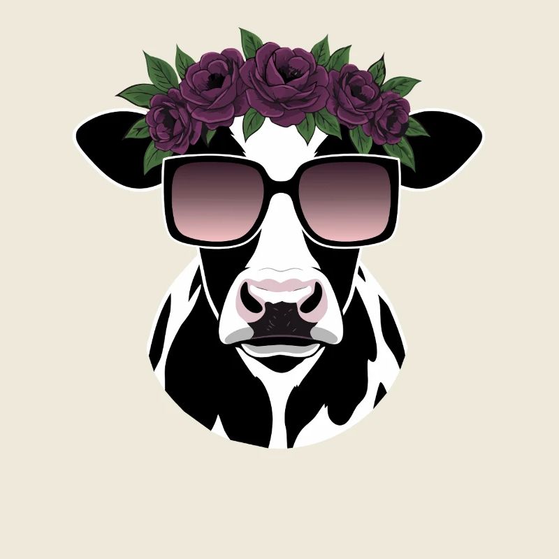 Fleurs de lunettes de soleil drôles de vache