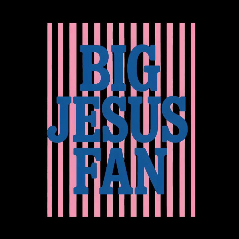 Big Jesus Fan Pink Stripes Kirche Glaube Christ