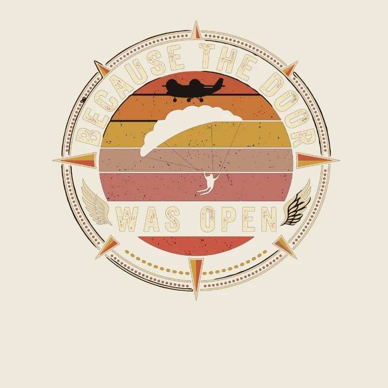 Parachutist Retro Sky Flight