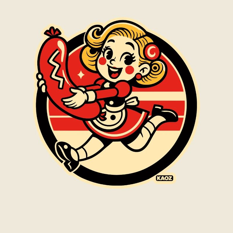 Retro Sausage Snack Girl