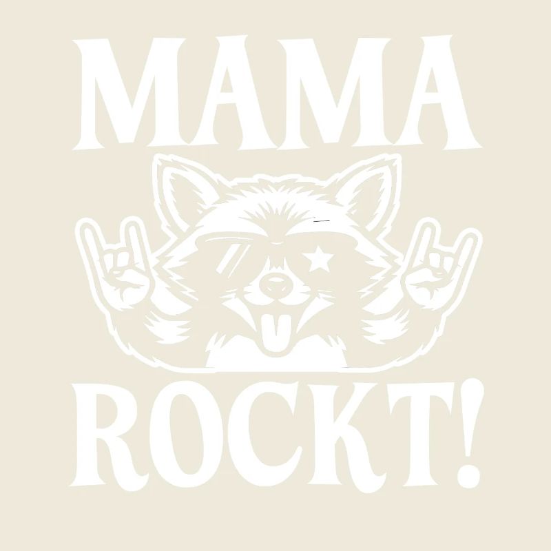 Waschbär Mutter Coole Rocker Mama