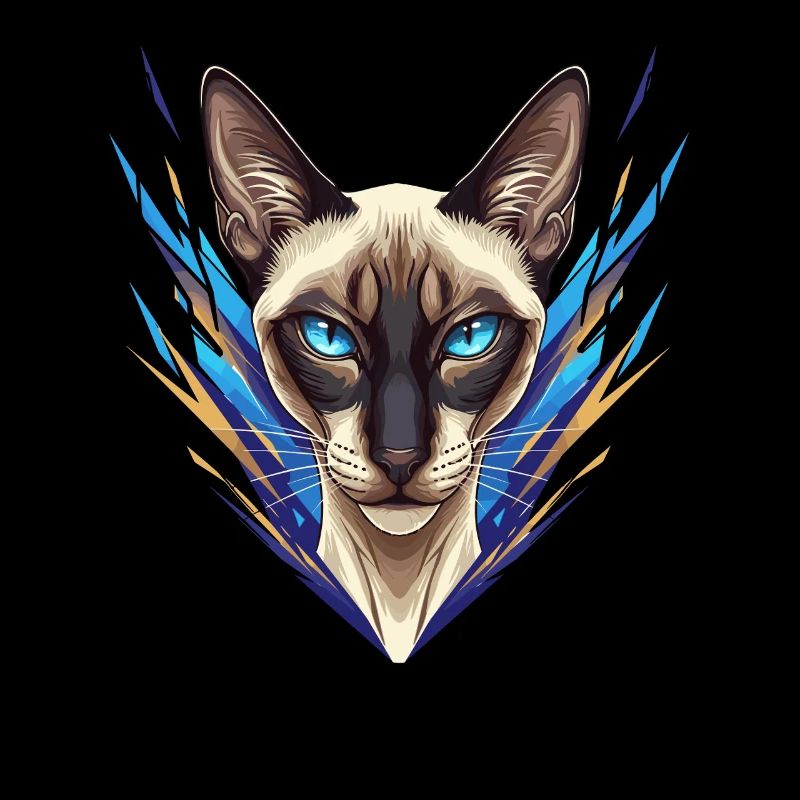 Siamese Cat Neon Style