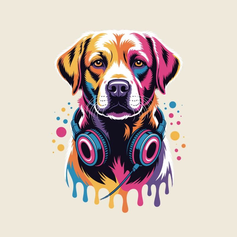 Labrador avec casque