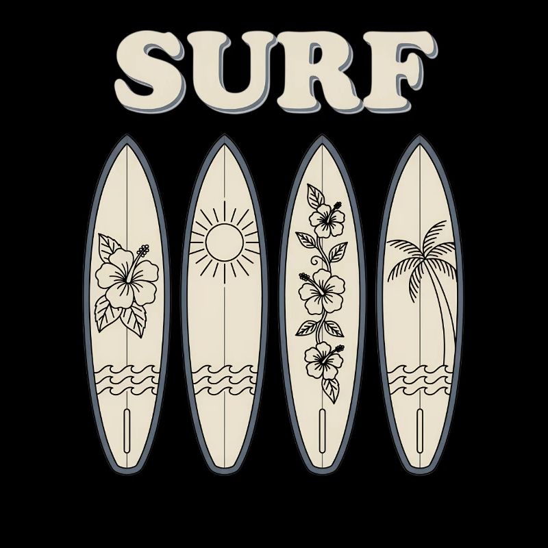 Surf Hibiscus Quartet Surfing