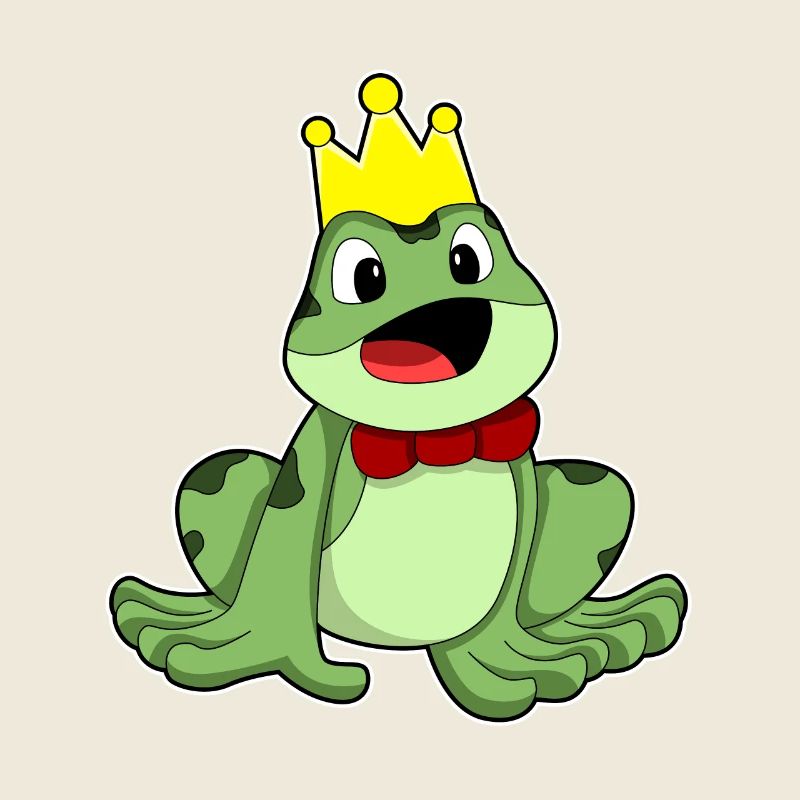 Frosch als Froschkönig mit Krone