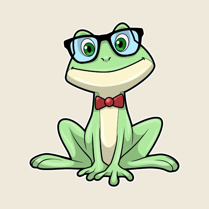 Frosch Nerd Schüler Brille Schlips