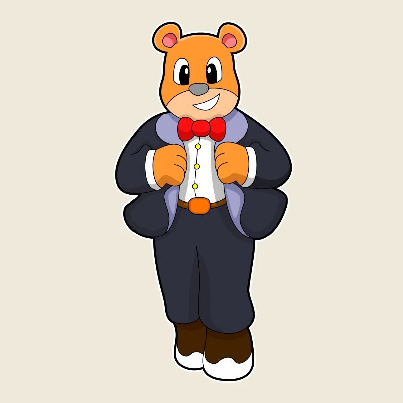 Bär als Bräutigam mit Anzug