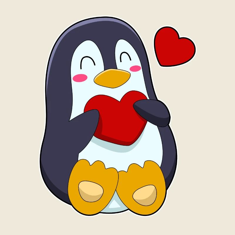 Pingouin avec cœur