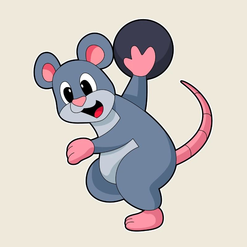 Rat au bowling avec boule de bowling