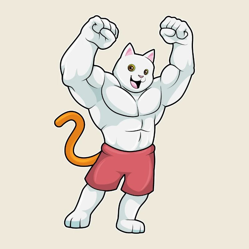 Chat comme culturiste avec de gros muscles