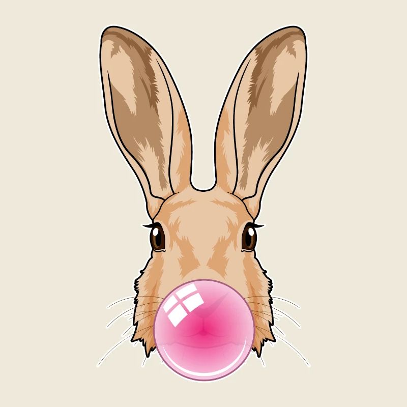 Hase mit Kaugummi