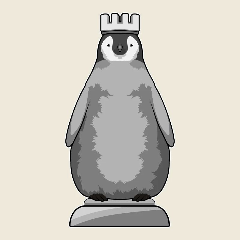 Pinguin als Schachfigur König