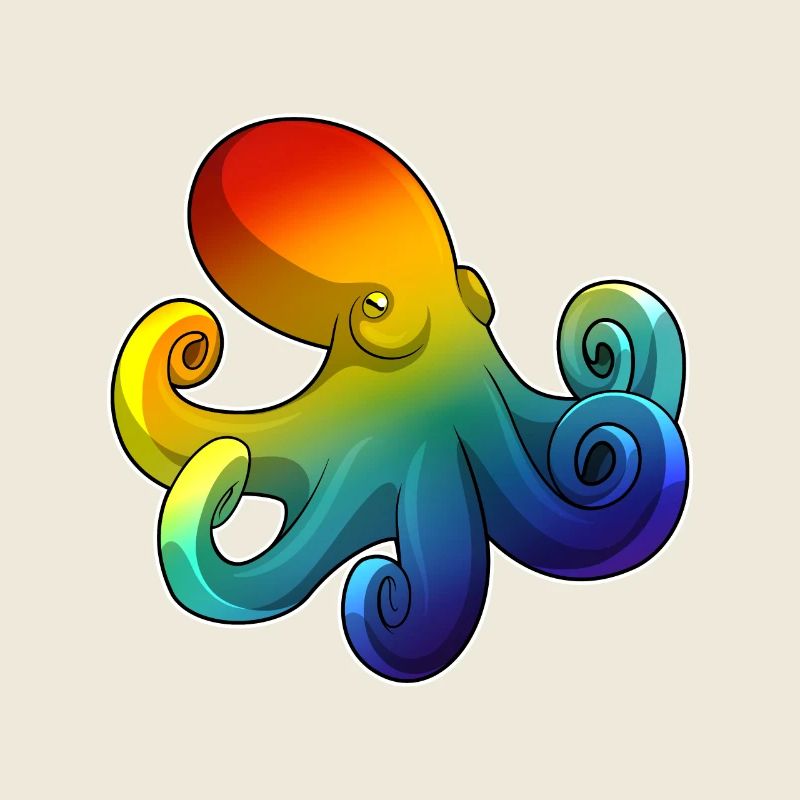 Krake mit Regenbogen