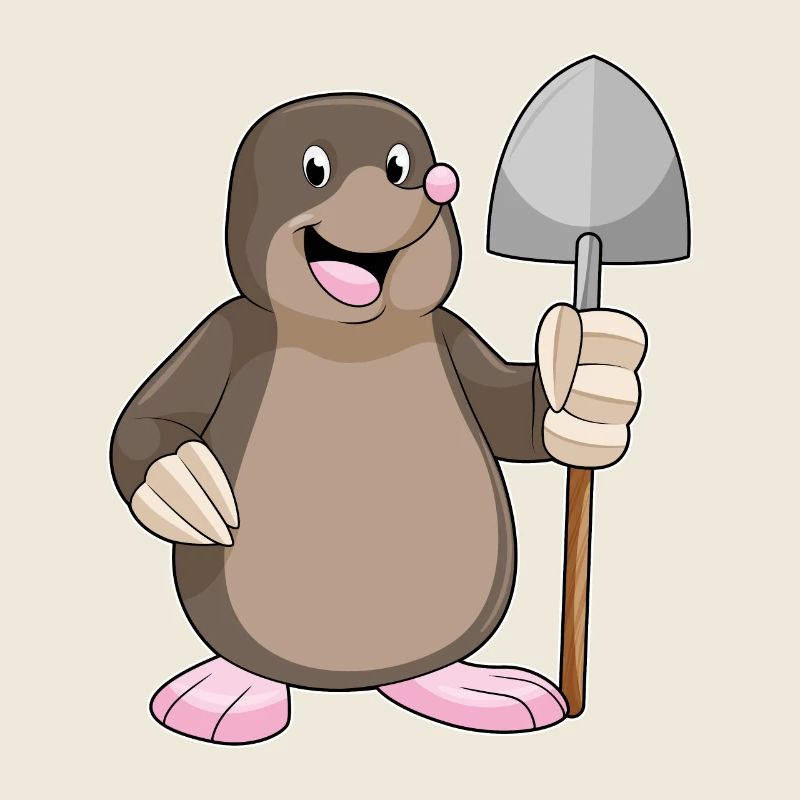 Mole with shovel