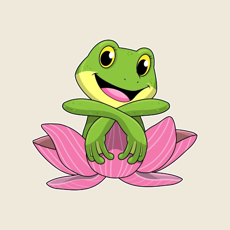 Grenouille à la fleur de lotus