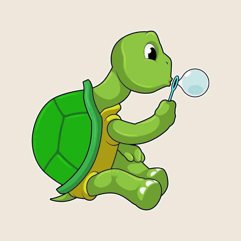 Schildkröte mit Seifenblasen