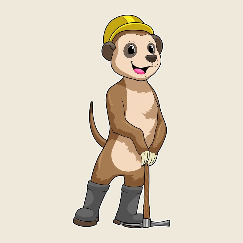 Les suricates comme mineurs avec des pioches