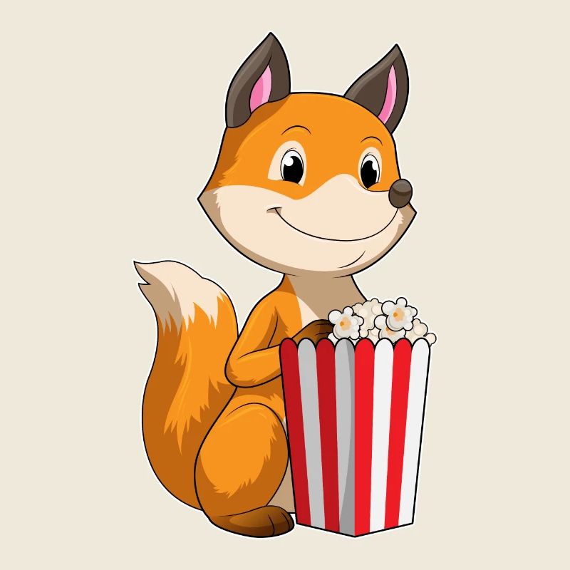 Renard au pop-corn