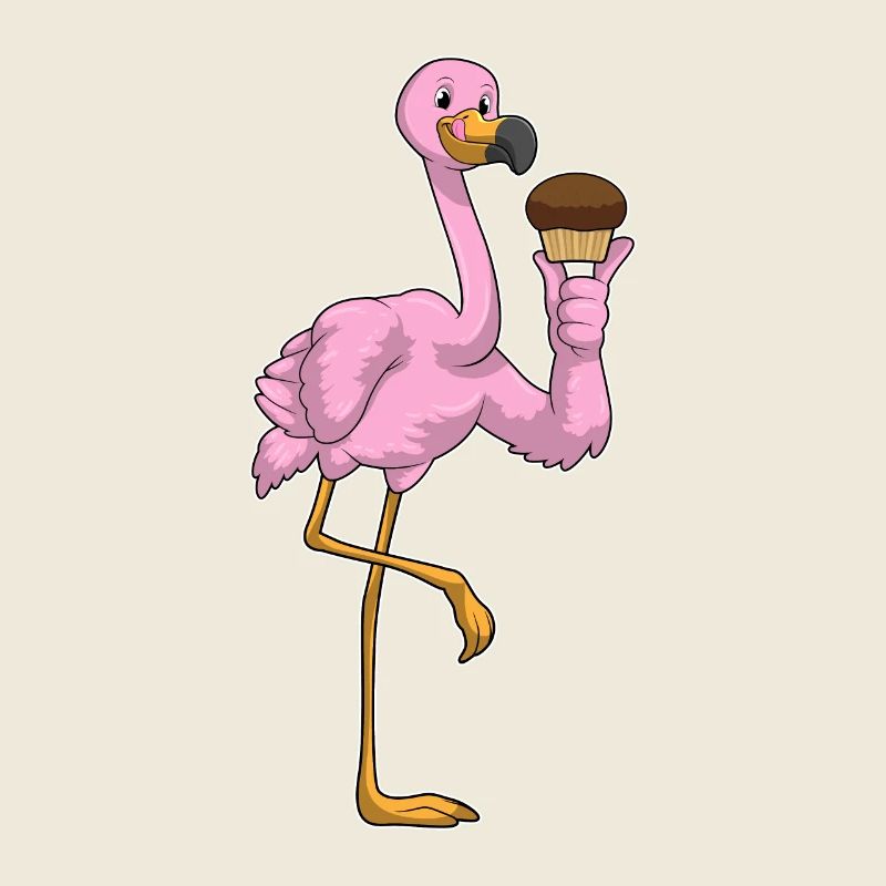 Flamingo mit Muffin