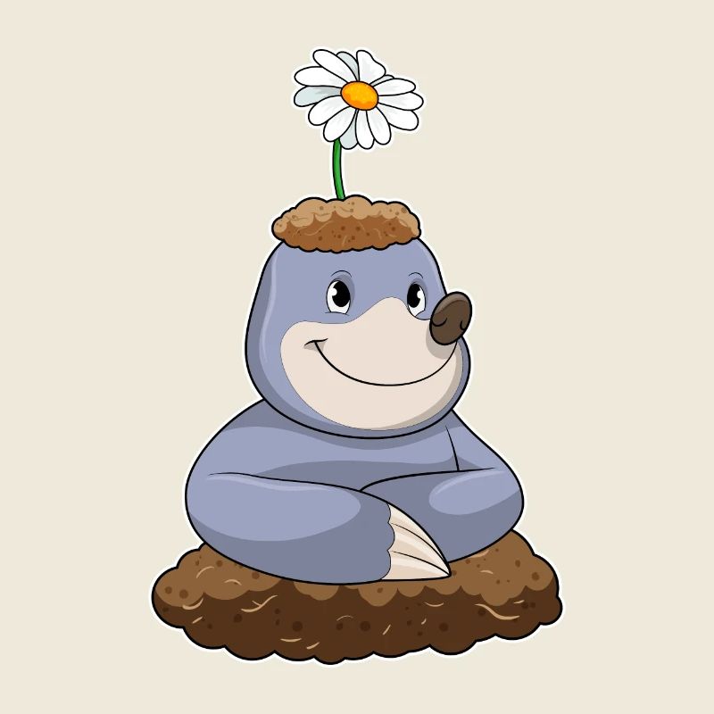 Maulwurf mit Gänseblümchen Blume