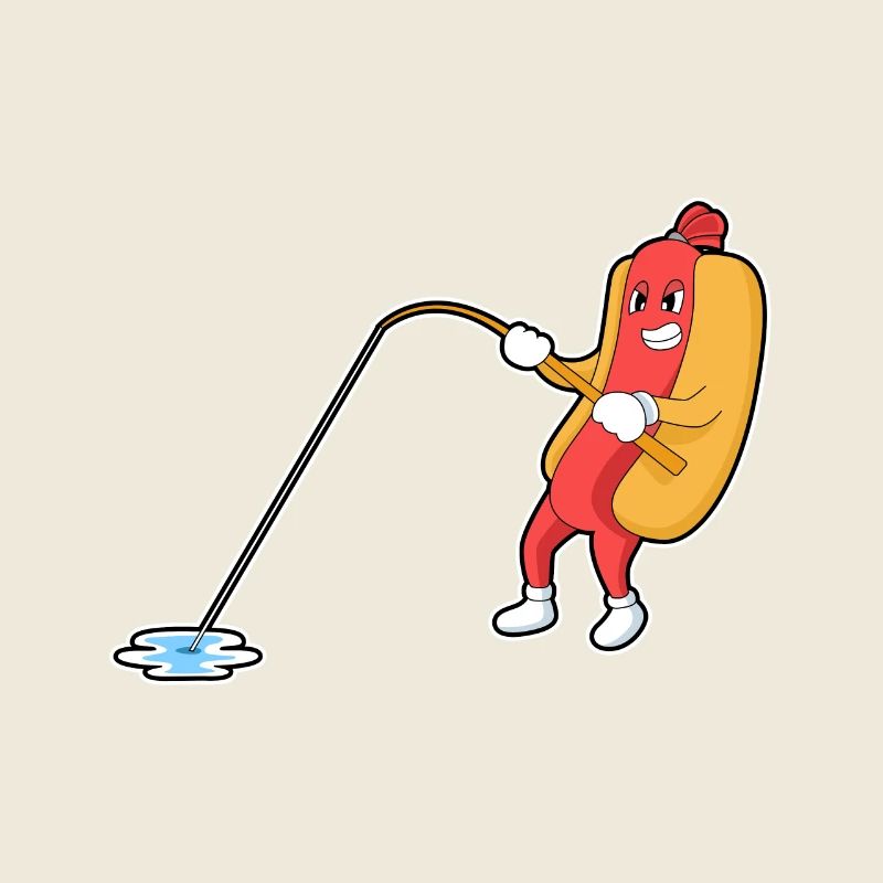 Hot-dog lors de la pêche avec la pêche