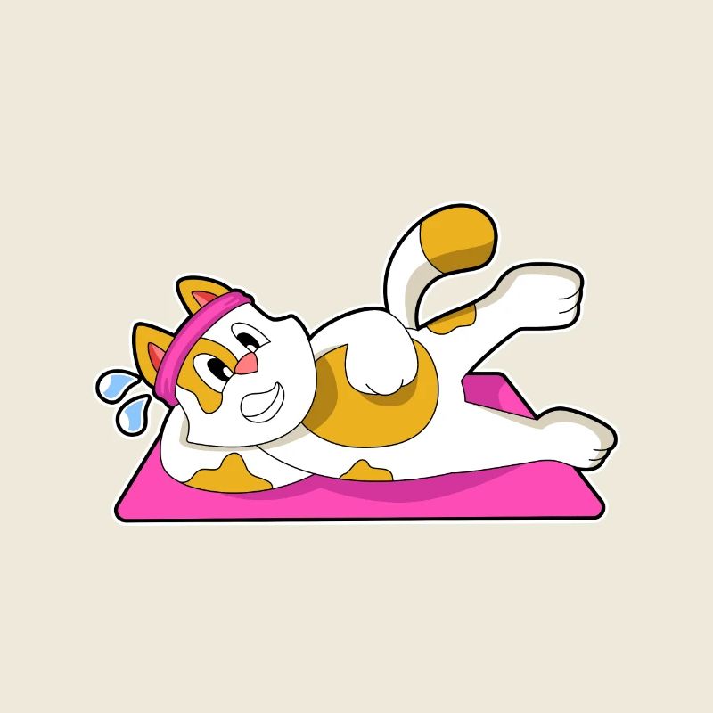 Chat à Yoga Stretching Exercise