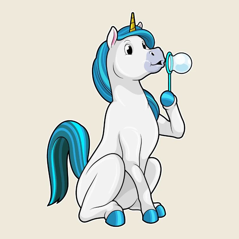 Einhorn mit Seifenblasen