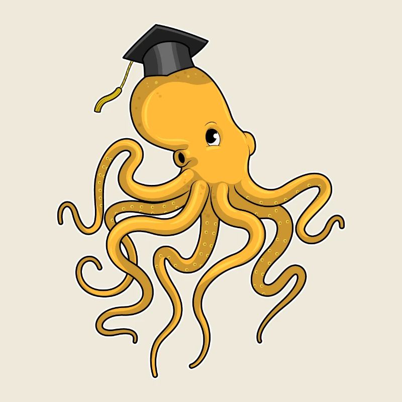 Krake as a student with diploma