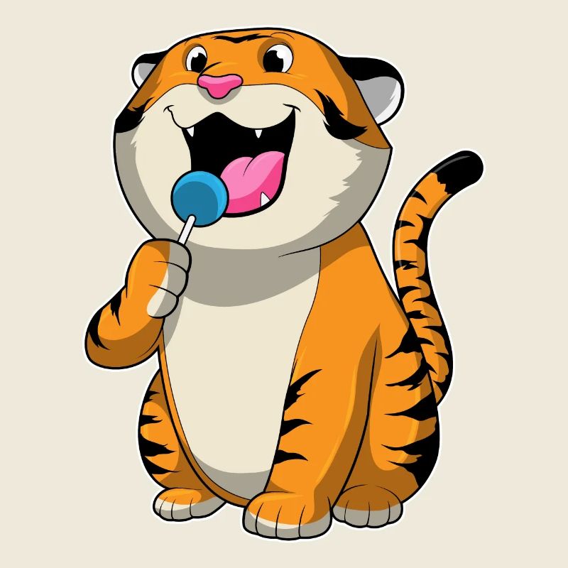 Tiger with lollipop