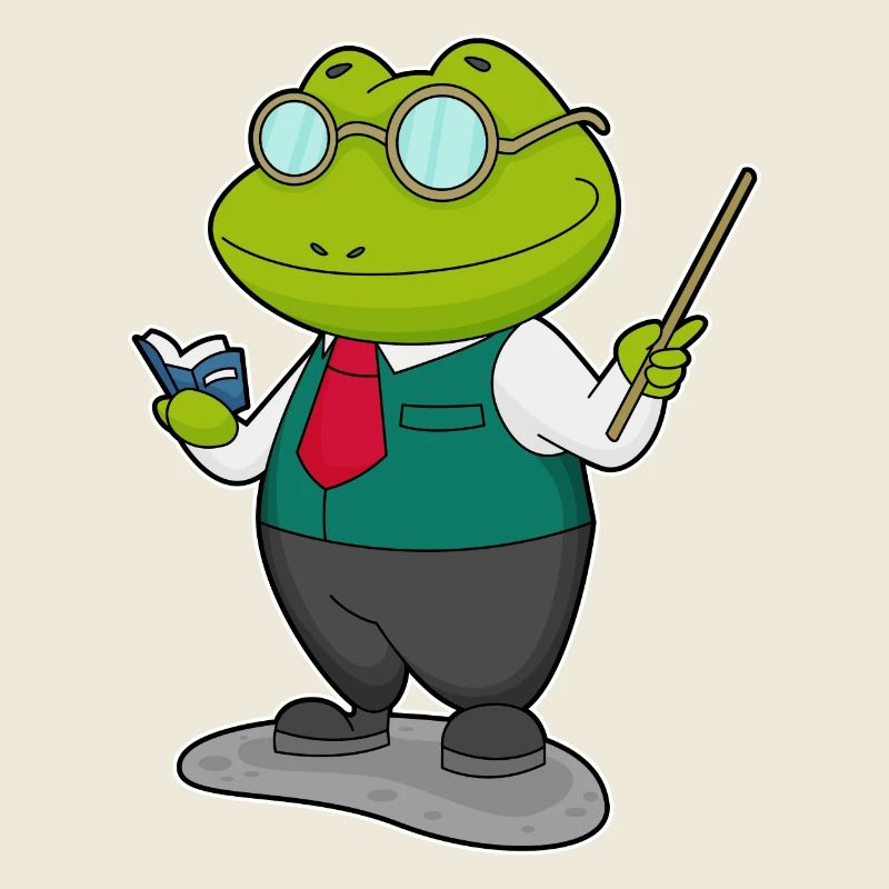 Frosch als Lehrer mit Buch