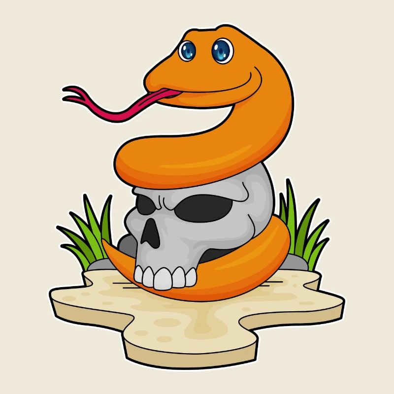 Snake with skull