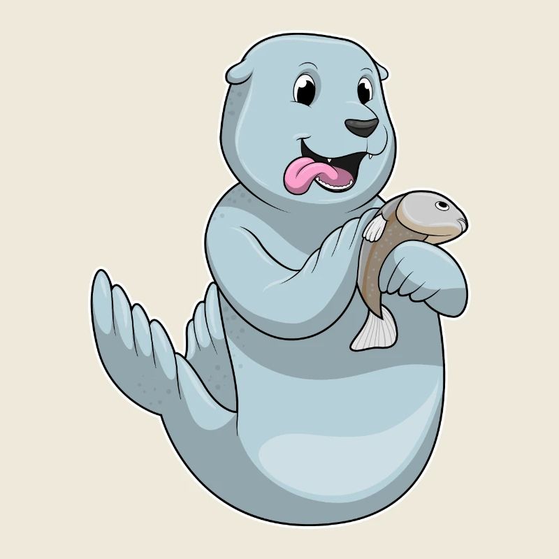 Seal with fish