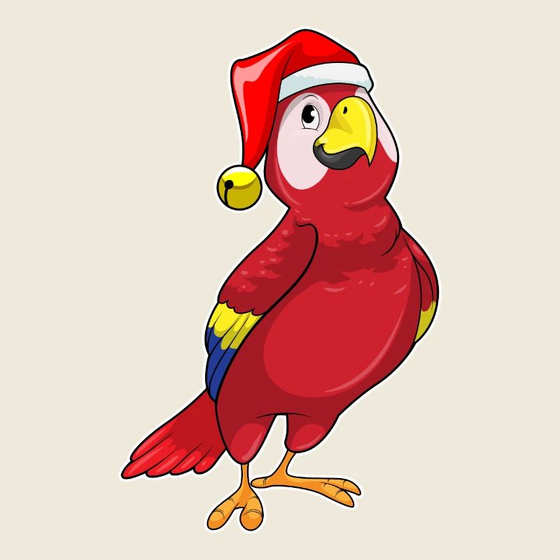 Perroquet avec casquette de Noël
