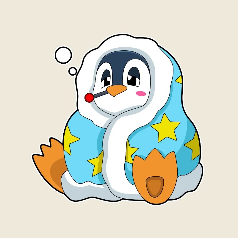 Pinguin mit Fieberthermometer