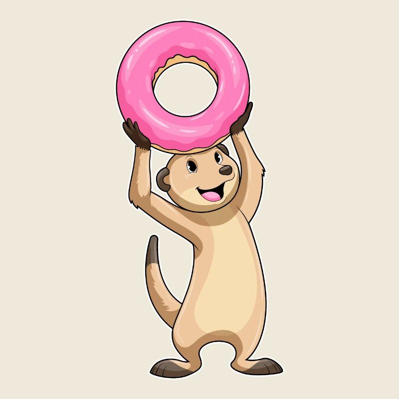 Erdmännchen mit Donut